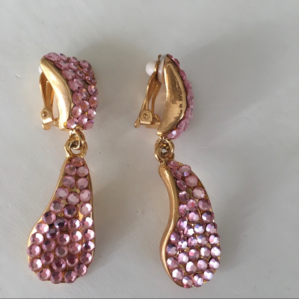 Fashion Pink Rhinestone Earrings